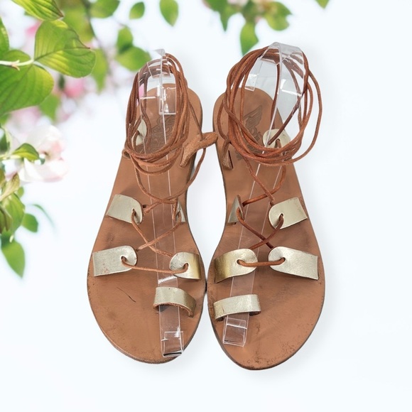 ANCIENT Greek Sandals Lace Up Gladiators - Picture 11 of 12